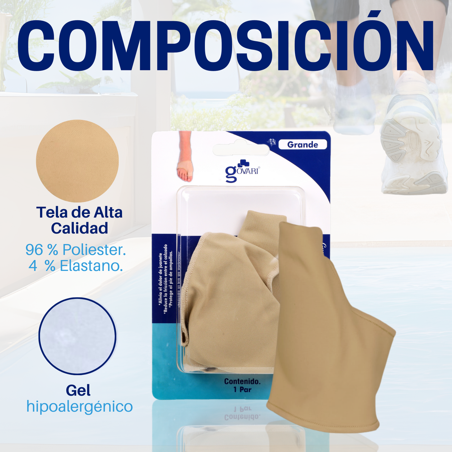 Kit Guante Protector de Juanete con Punto de Gel Talla Grande (2 Pares)