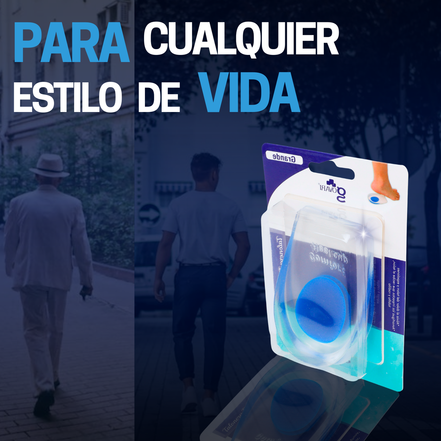 Kit Talonera de Gel para Espolón Calcáneo Punto Azul Talla Grande (2 Pares)